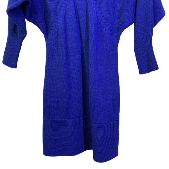 TAHARI Cobalt Blue Dolman Sleeve Bodycon Sweater Dress - Picture 8 of 9